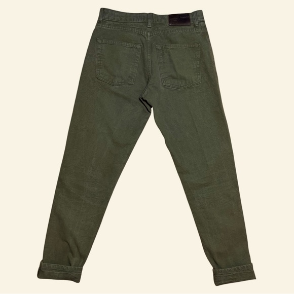 Naked & Famous Wm’s Raw Selvedge Army Green Duck Canvas Pants Sz 28 - Picture 2 of 15